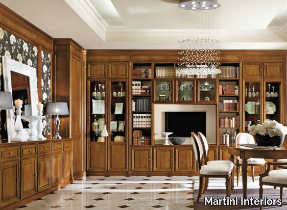 FORTE DEI MARMI - Custom walnut TV wall system _ Martini Interiors