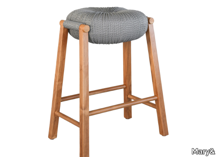 FLOAT - Teak stool with footrest _ Mary&