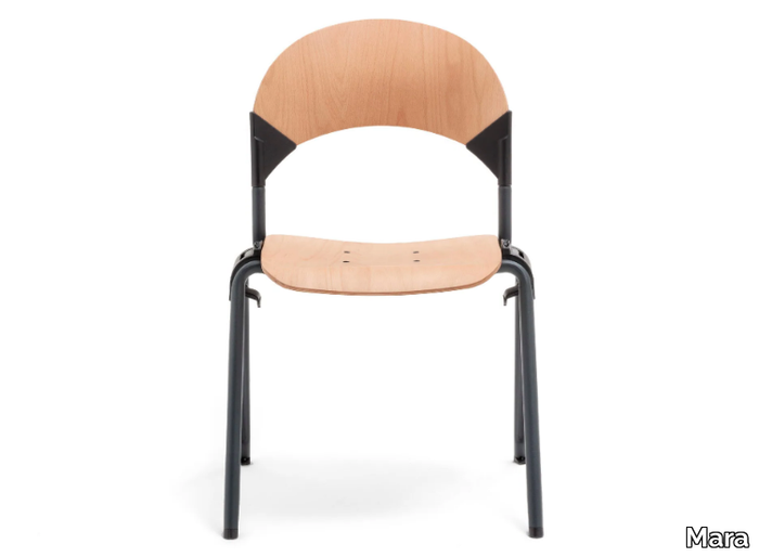 GATE WOOD ROUND - Stackable beech training chair _ Mara