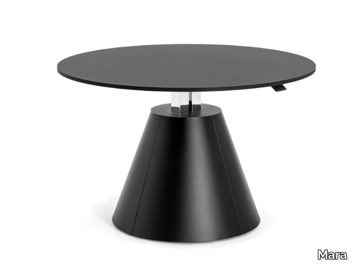 FOLLOW MEETING CONE - Round height-adjustable painted metal table _ Mara