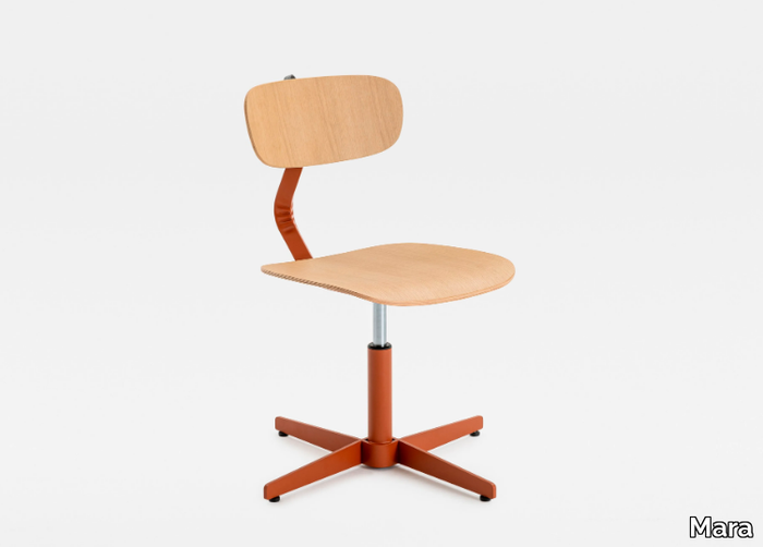 TYPO - Swivel wooden office chair with 4-Spoke base _ Mara