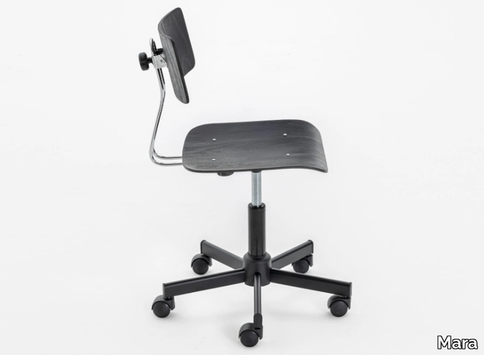 WORK - Swivel beech office chair with 5-Spoke base _ Mara