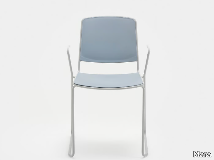 VEA - Sled base chair with armrests _ Mara
