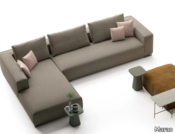 VITTORIO - Sectional fabric sofa with chaise longue _ Marac