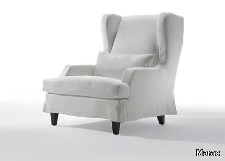 GREY - Fabric armchair with armrests _ Marac