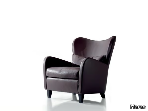 PORTOFINO - Leather armchair with armrests _ Marac