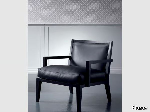 SOFIA - Leather easy chair with armrests _ Marac