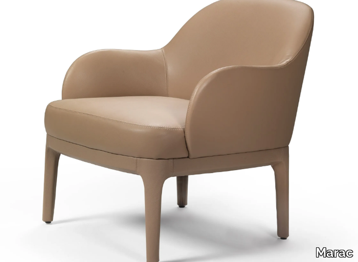 INGRID - Leather easy chair with armrests _ Marac