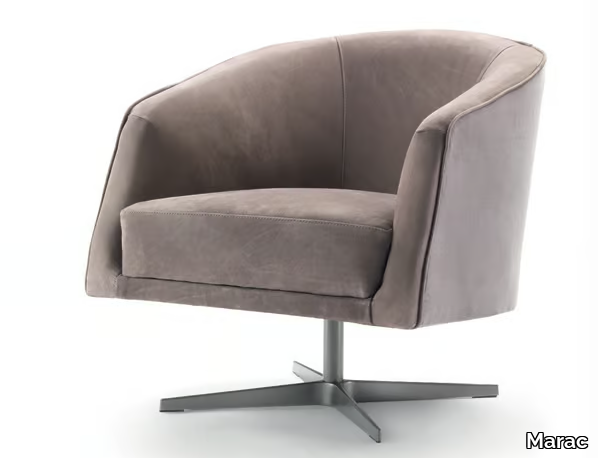 LESLIE - Swivel fabric armchair with armrests _ Marac