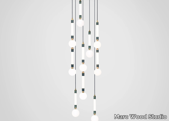 GREENSTONE CLUSTER 7 - LED pendant lamp _ Marc Wood Studio