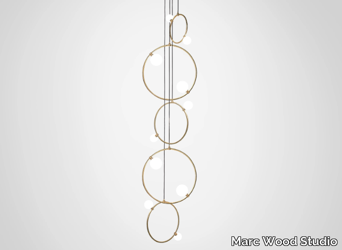 DROPS CLUSTER 5 - LED handmade brass pendant lamp _ Marc Wood Studio