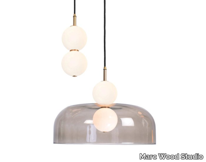 ECHO CLUSTER 2 - LED glass and brass pendant lamp _ Marc Wood Studio