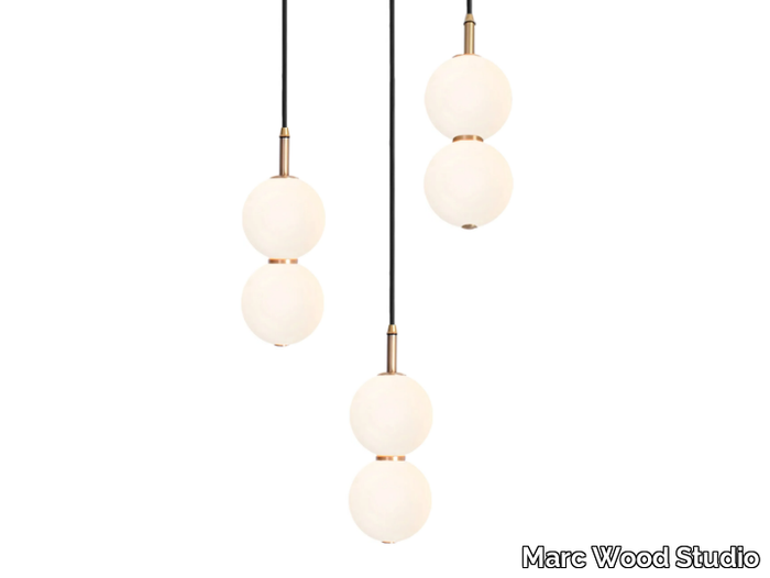 ECHO CLUSTER 3 - LED brass pendant lamp _ Marc Wood Studio