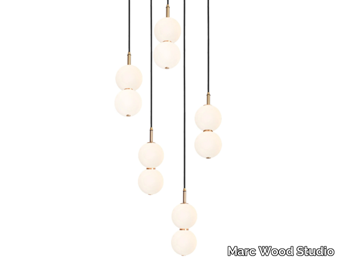 ECHO CLUSTER 5 - LED brass pendant lamp _ Marc Wood Studio