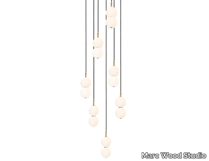 ECHO CLUSTER 7 - LED brass pendant lamp _ Marc Wood Studio