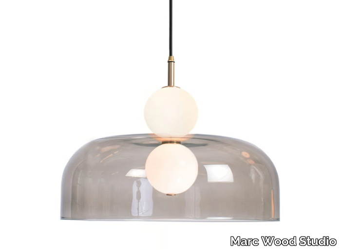 ECHO - LED glass and brass pendant lamp _ Marc Wood Studio