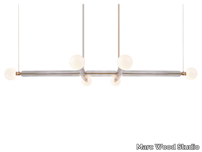 CASE LINEAR LARGE - LED brass and glass pendant lamp _ Marc Wood Studio