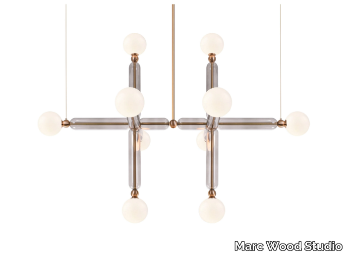 CASE - LED brass and glass chandelier _ Marc Wood Studio