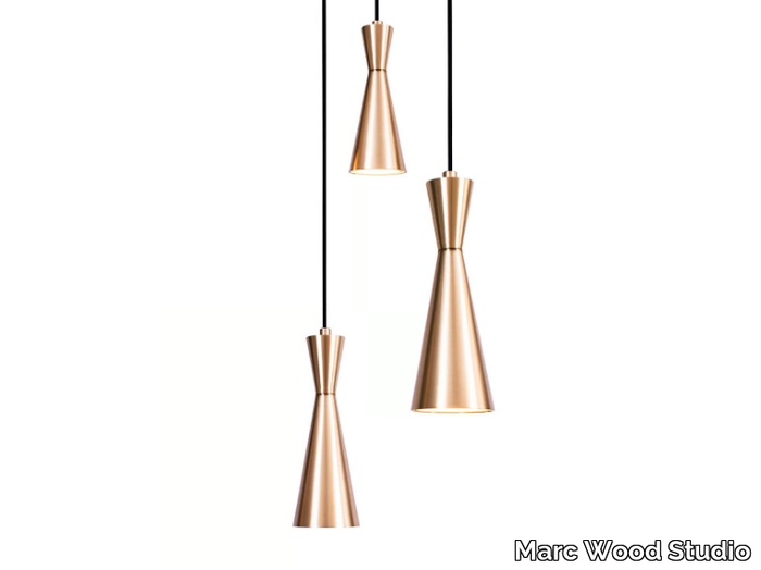 CONE CLUSTER 3 - LED brass pendant lamp _ Marc Wood Studio