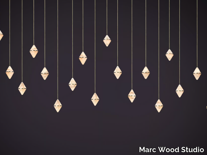 GEM RECTANGULAR CLUSTER - Alabaster pendant lamp _ Marc Wood Studio