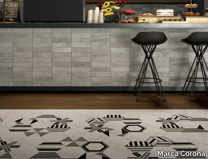 TEXTILE SILVER - Porcelain stoneware wall tiles / flooring _ Marca Corona