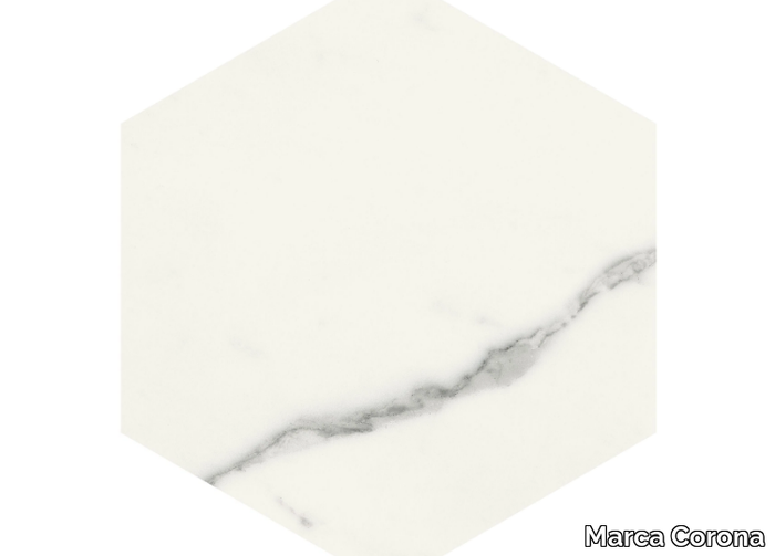 SCULTOREA ESAGONA STATUARIO VENA ARGENTO - Porcelain stoneware wall/floor tiles with marble effect _ Marca Corona