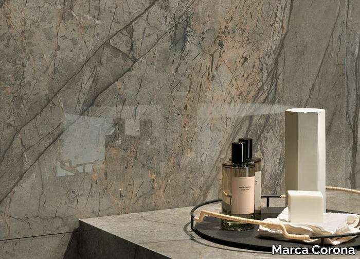 SCULTOREA RIVER GREY - Porcelain stoneware wall/floor tiles with marble effect _ Marca Corona