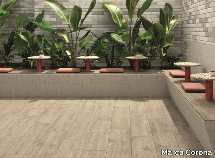 FIEMME BEIGE - Indoor/outdoor porcelain stoneware flooring with wood effect _ Marca Corona