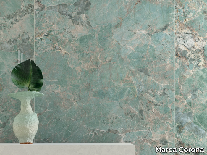 FOYER ROYAL GREEN AMA - Porcelain stoneware wall/floor tiles with marble effect _ Marca Corona