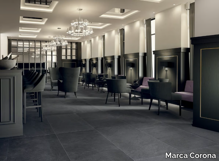 MATRIX DARK - Porcelain stoneware wall/floor tiles with stone effect _ Marca Corona