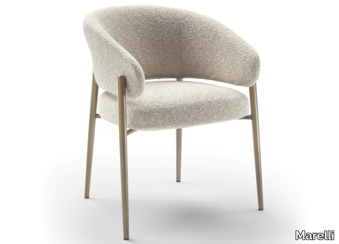 LINDA - Upholstered fabric chair with armrests _ Marelli