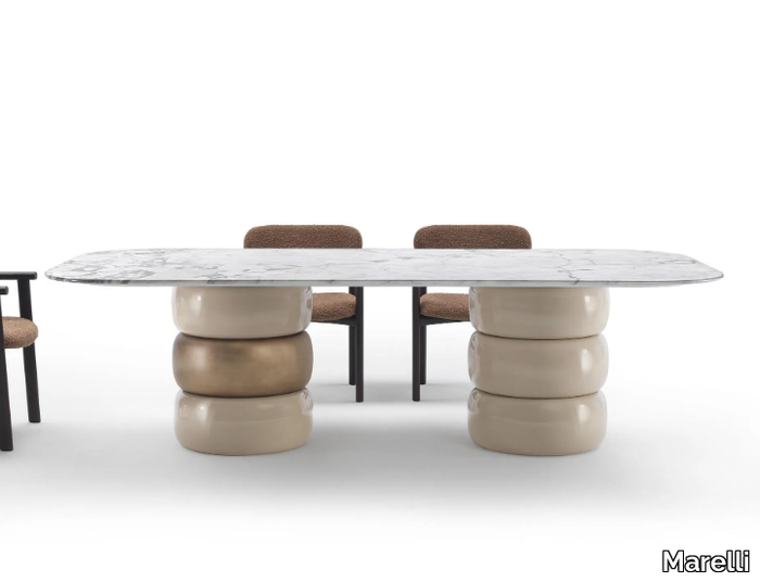 LUA - Round marble living room table _ Marelli