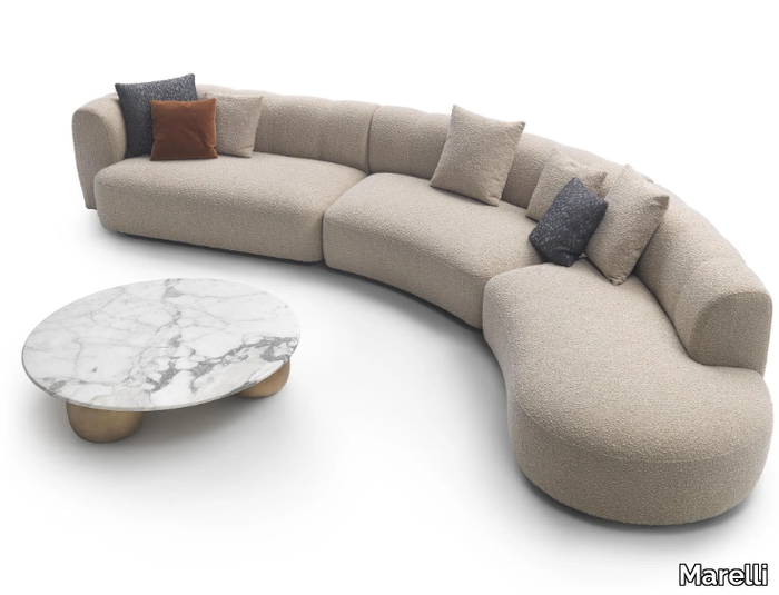 MILO - Sectional curved fabric sofa _ Marelli