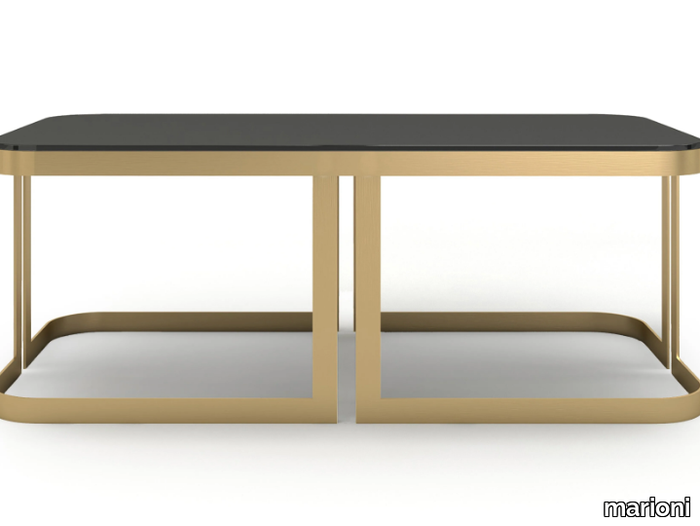 CLARK - Low rectangular brass coffee table _ marioni