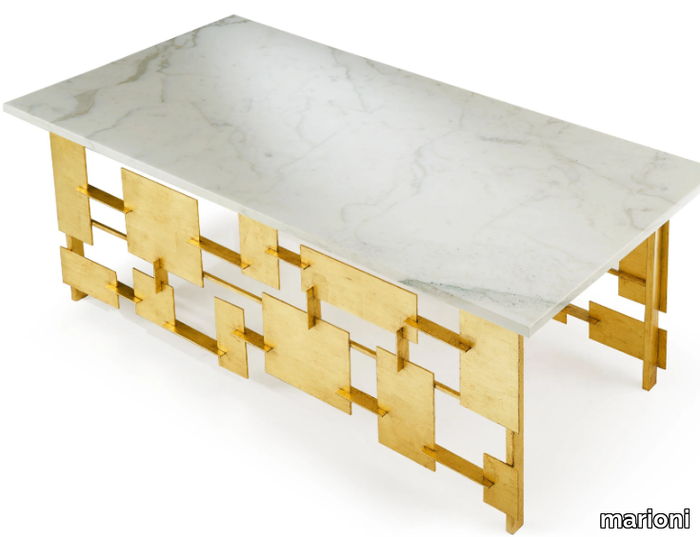 RAYMOND - Rectangular marble coffee table for living room _ marioni