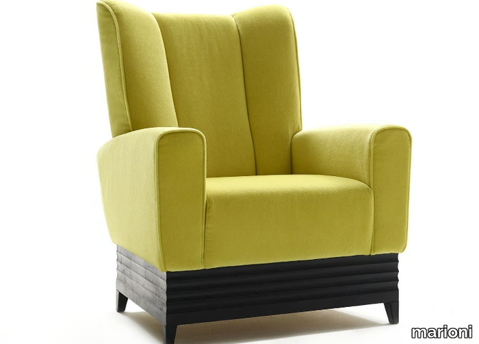 LAURENCE - Upholstered fabric armchair with armrests _ marioni