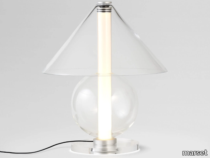 FRAGILE - LED glass table lamp with dimmer _ Marset