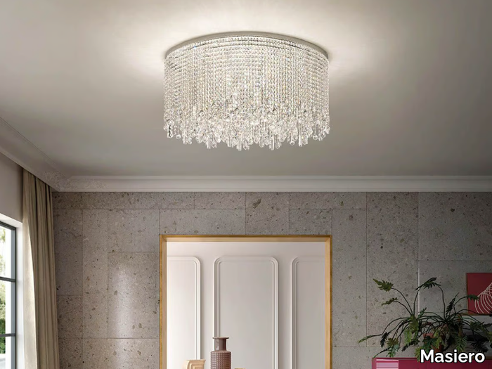 CRISTALLE PL 12/100/40 RD - Ceiling lamp with crystals _ Masiero