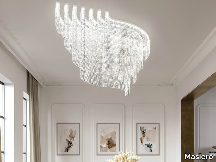 GALASSIA R2 SNG - LED ceiling lamp with crystals _ Masiero