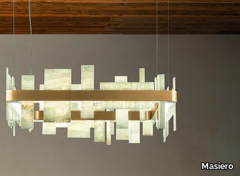 HONICÉ S80 - LED pendant lamp in metal and onyx _ Masiero