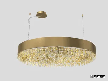 OLÁ S12 120 - LED metal pendant lamp with crystals _ Masiero