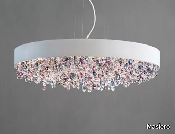 OLÁ S6 60 - LED metal pendant lamp with crystals _ Masiero