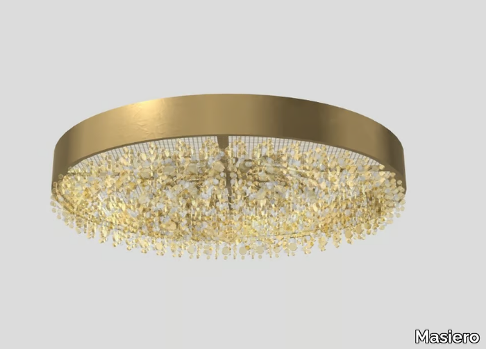 OLÁ PL12 120 - LED metal ceiling light with crystals _ Masiero