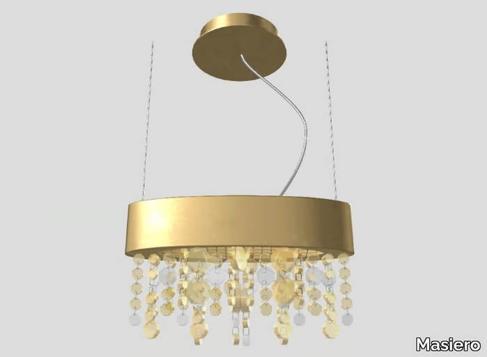 OLÁ S1 OV 30 - LED metal pendant lamp with crystals _ Masiero