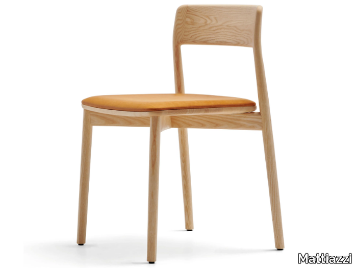 MC24 SETA - Stackable ash chair with integrated cushion _ Mattiazzi