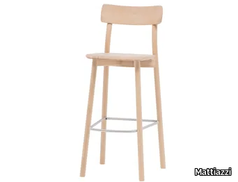 MC8 CHIARO - High ash stool with back _ Mattiazzi