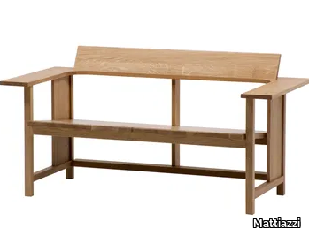 MC10 CLERICI - Oak bench with back _ Mattiazzi