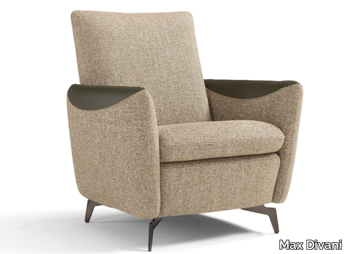 KILT - Contemporary style upholstered fabric armchair with armrests _ Max Divani