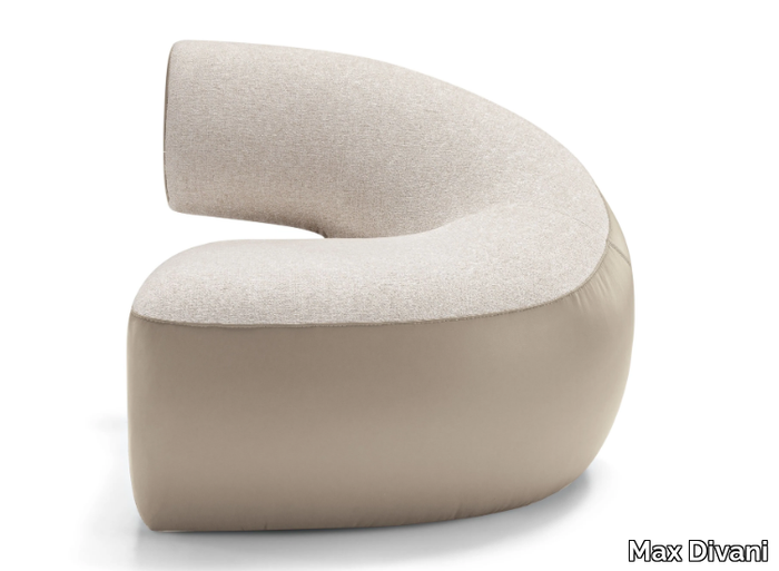 ABBRACCI - Sectional leather and fabric armchair _ Max Divani