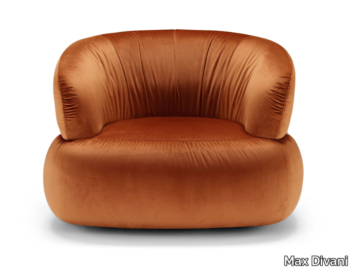 DANA - Swivel velvet armchair with armrests _ Max Divani